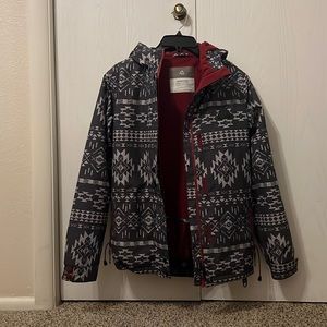 WOMENS APERTURE GREY TRIBAL PATTERNED COAT SIZE XS.
